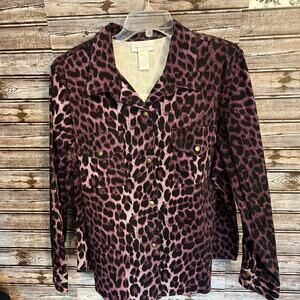 NWT Vintage New Old Stock Susan Graver Style Purple Leopard RN87395 2X XXL